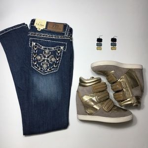 L.A. Idol Embellished Jeans, sz 5